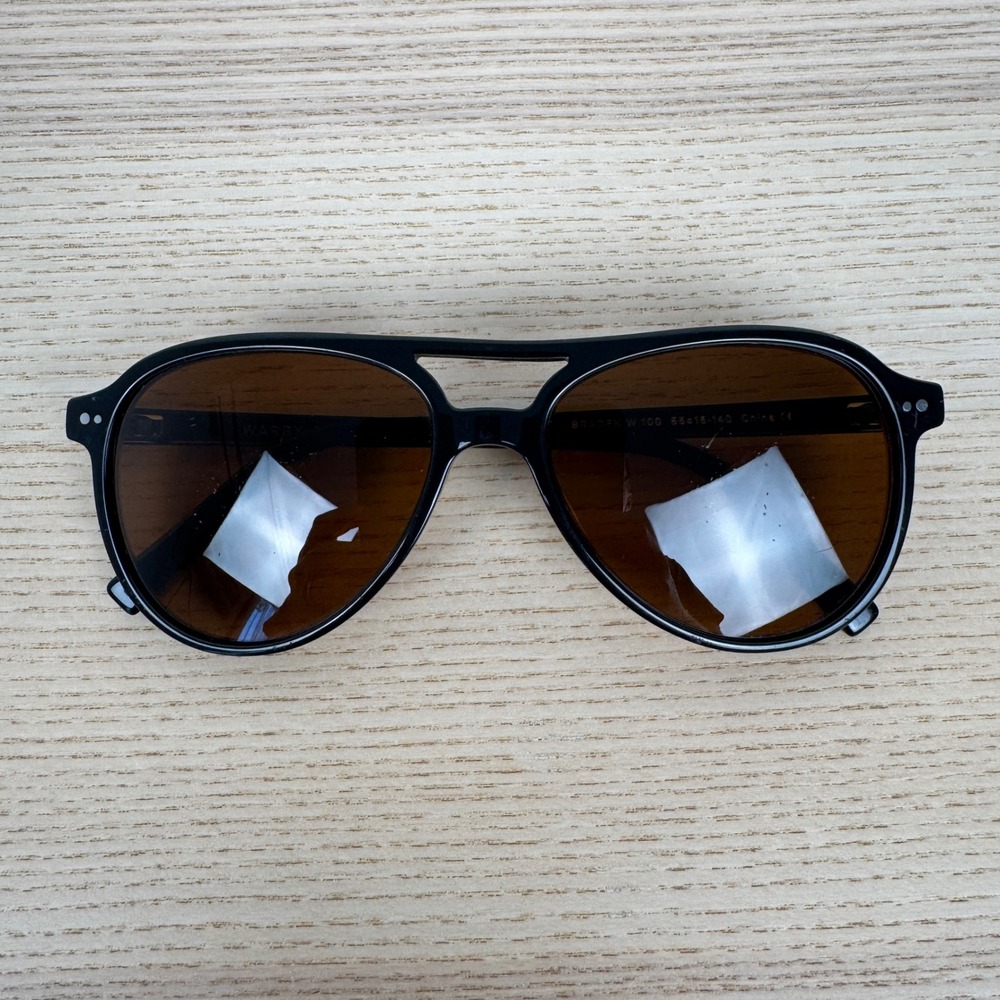 Warby Parker Braden W 100 Black Aviator Sunglasses 55-16-140 Frames Only Glasses